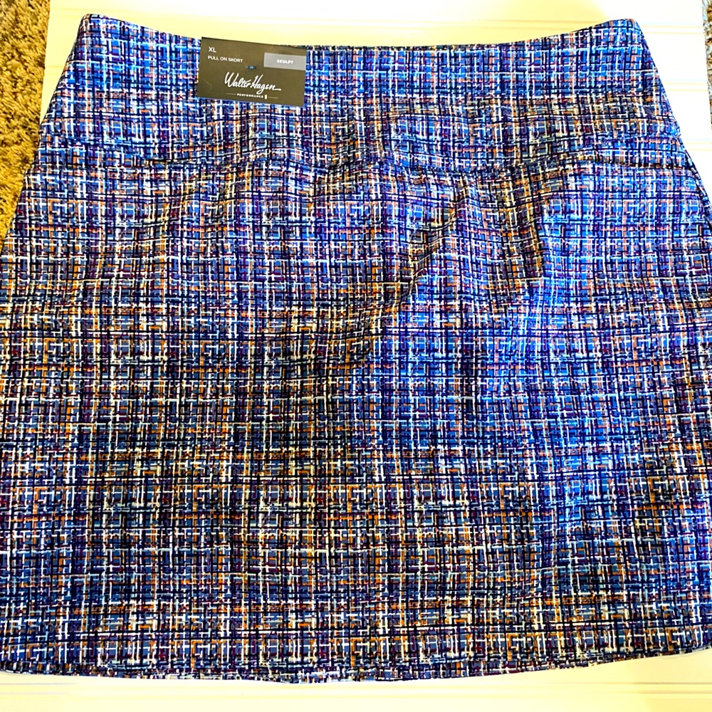 Walter Hagen,XL pull on skort,Sculpt,Blue and Black Mini golf,tennis,pickleball